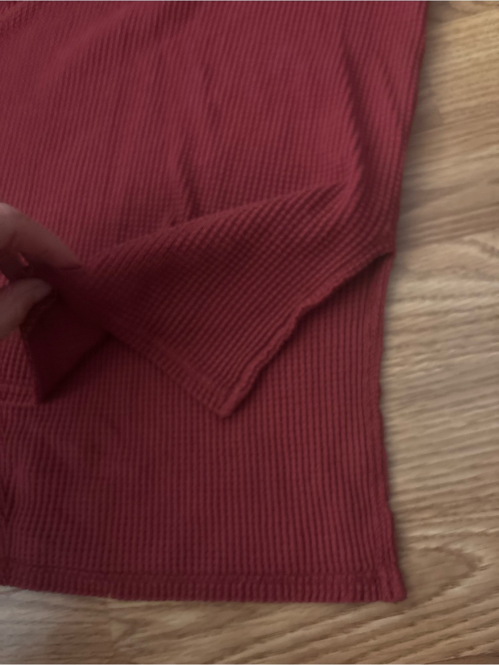 Aerie Offline Waffle Henley Long Sleeve Top Size Medium - Picture 7 of 8